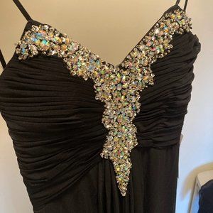 NWT Decode 1.8 Strapless Black Sequined Maxi Gown